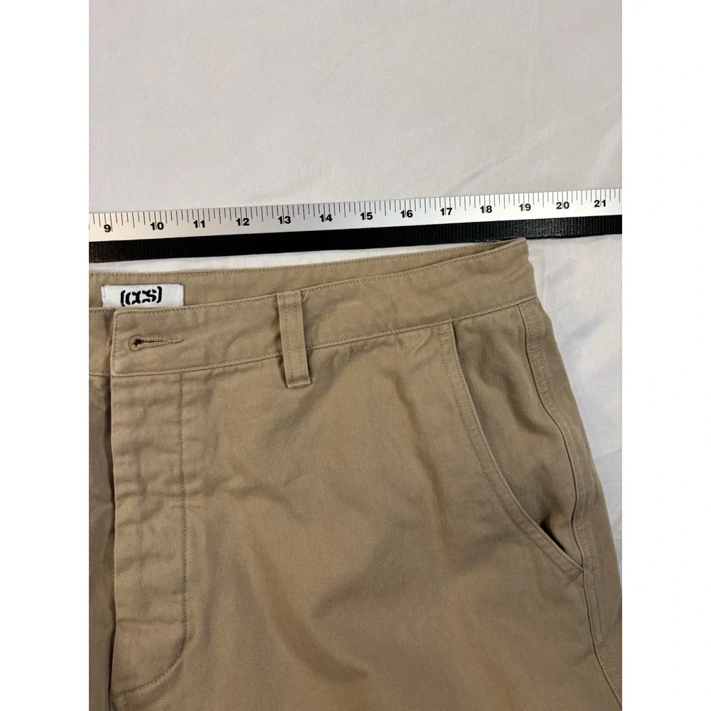 CCS Men's 38X29 Khaki Wide Leg Chino Pants Urban Streetwear Baggy Button Fly